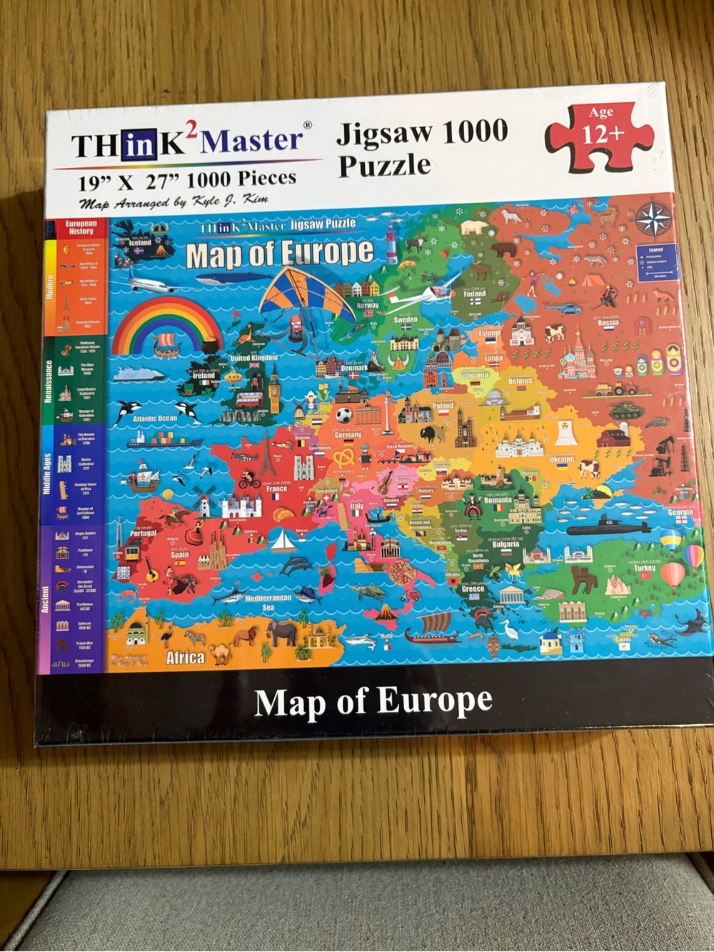 Think2Master Map of Europe 1000-Piece Jigsaw Puzzle - Multicolor
